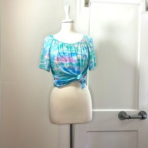 Dreamy vintage 1980s Vera flutter short sleeve top